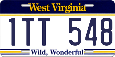 WV license plate 1TT548