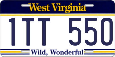 WV license plate 1TT550