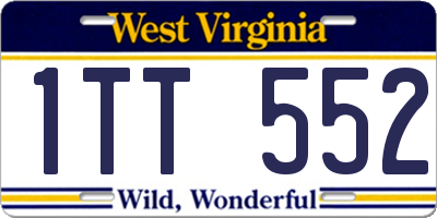 WV license plate 1TT552
