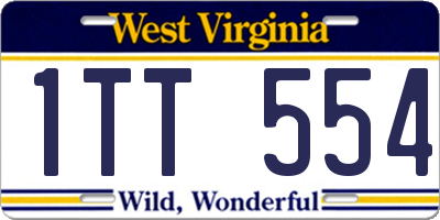 WV license plate 1TT554