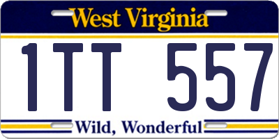 WV license plate 1TT557
