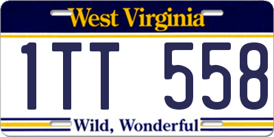 WV license plate 1TT558
