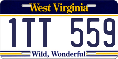 WV license plate 1TT559