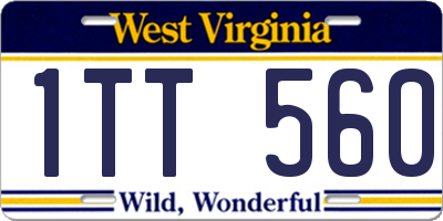 WV license plate 1TT560