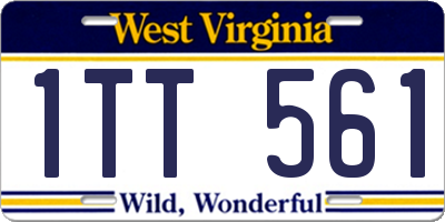 WV license plate 1TT561