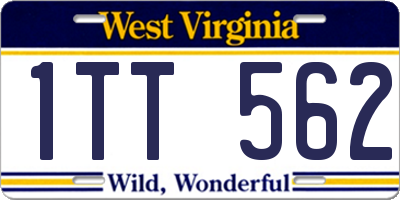 WV license plate 1TT562