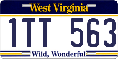 WV license plate 1TT563