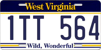 WV license plate 1TT564