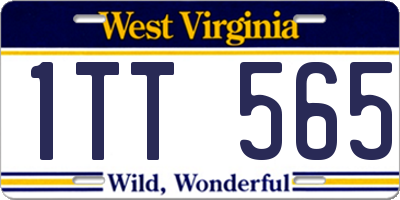 WV license plate 1TT565