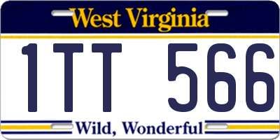 WV license plate 1TT566