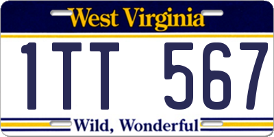 WV license plate 1TT567