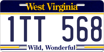 WV license plate 1TT568