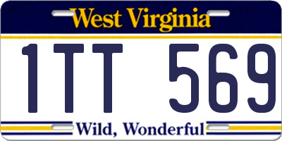 WV license plate 1TT569