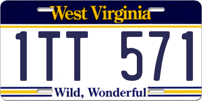 WV license plate 1TT571