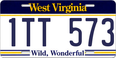 WV license plate 1TT573