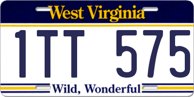 WV license plate 1TT575