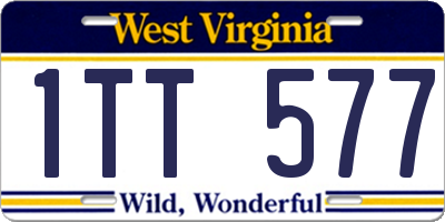 WV license plate 1TT577