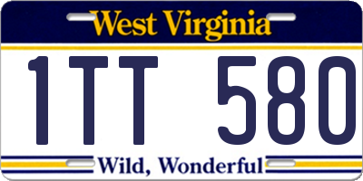 WV license plate 1TT580