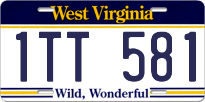 WV license plate 1TT581