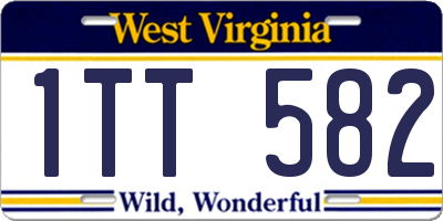 WV license plate 1TT582