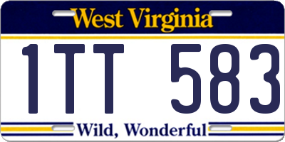 WV license plate 1TT583