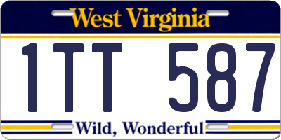 WV license plate 1TT587