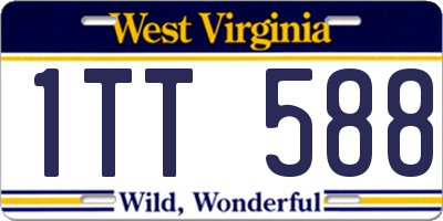 WV license plate 1TT588