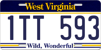 WV license plate 1TT593
