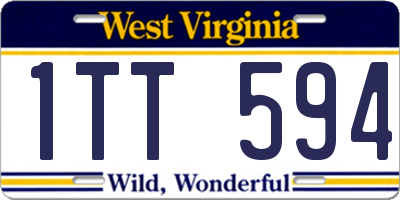 WV license plate 1TT594