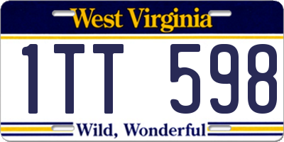 WV license plate 1TT598