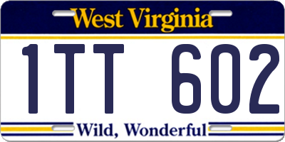 WV license plate 1TT602