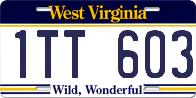 WV license plate 1TT603