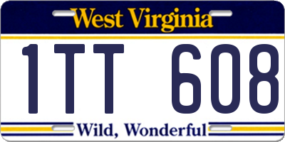 WV license plate 1TT608
