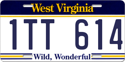 WV license plate 1TT614