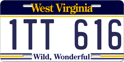WV license plate 1TT616