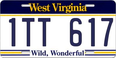 WV license plate 1TT617
