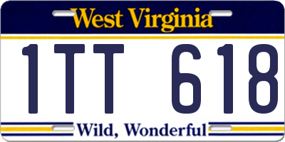 WV license plate 1TT618