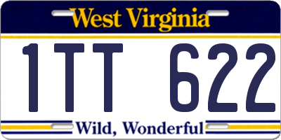 WV license plate 1TT622