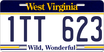 WV license plate 1TT623