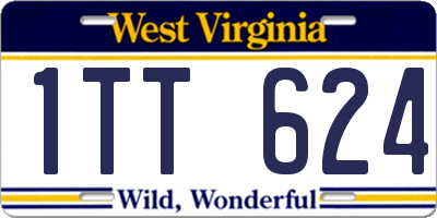 WV license plate 1TT624