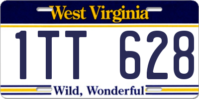 WV license plate 1TT628