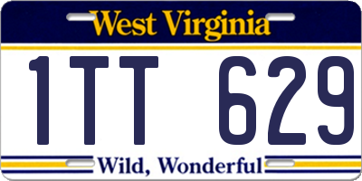 WV license plate 1TT629