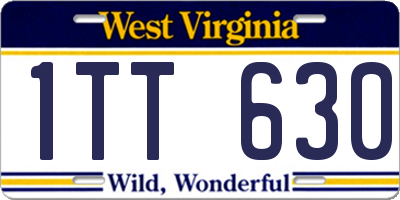 WV license plate 1TT630