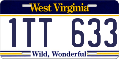 WV license plate 1TT633