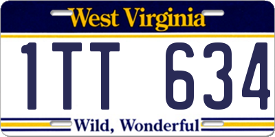 WV license plate 1TT634