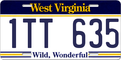 WV license plate 1TT635