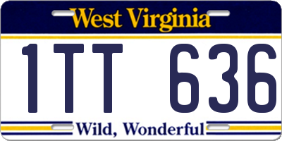 WV license plate 1TT636