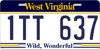 WV license plate 1TT637