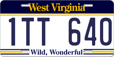 WV license plate 1TT640