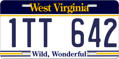 WV license plate 1TT642